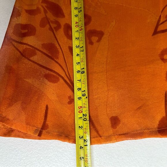 New York City Design Co Silk Floral Ruffle Sequin Pumpkin Top Women Size Small - Picture 10 of 11